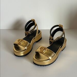 Versace Gold Kids Platform Sandals